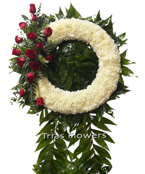 Funeral Wreath - Red Roses