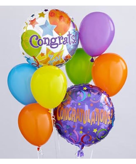 Congratulations Balloon Bouquet Basket